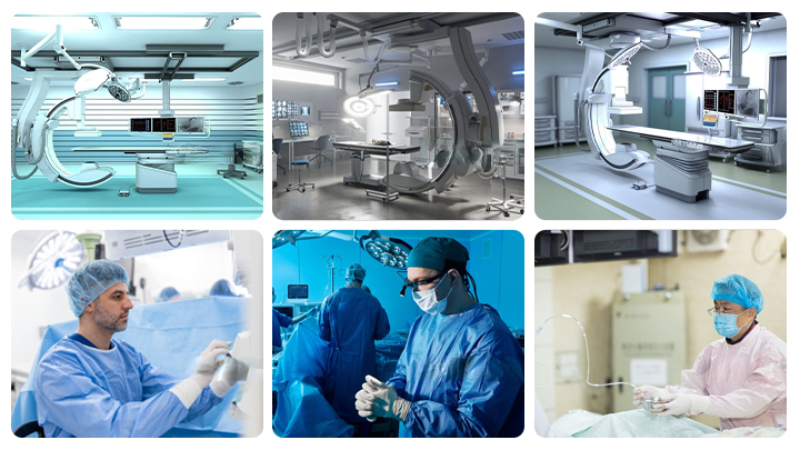 Different Interventional Radiology and procedure rooms.